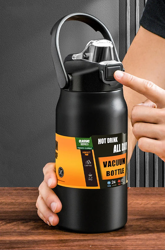 Portable Thermos with Straw - 304 Stainless Steel Insulated Tumbler 1L-1.5L