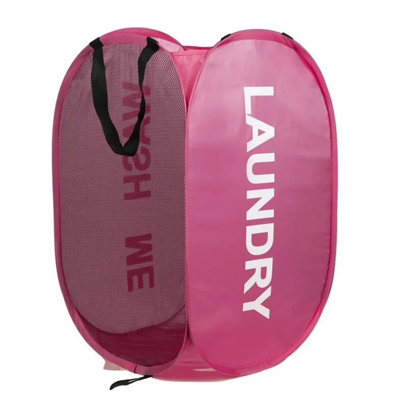 Pop Up Laundry Hamper - Portable Breathable Mesh Basket for Travel and Dorms