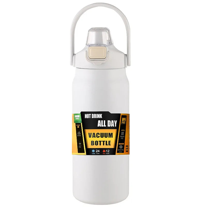 Portable Thermos with Straw - 304 Stainless Steel Insulated Tumbler 1L-1.5L