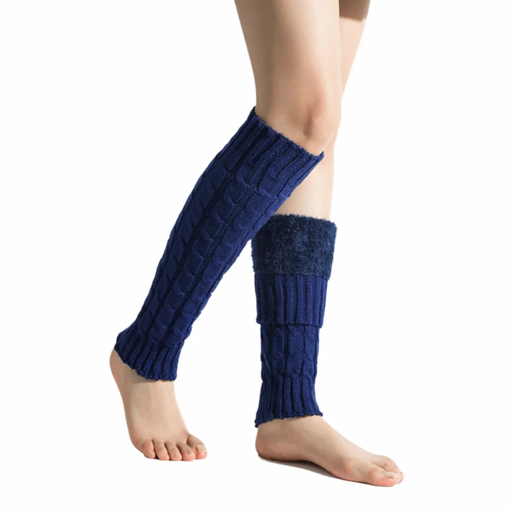 Twist Knit Leg Warmers - Cosy Elastic Boot Socks in 6 Colours