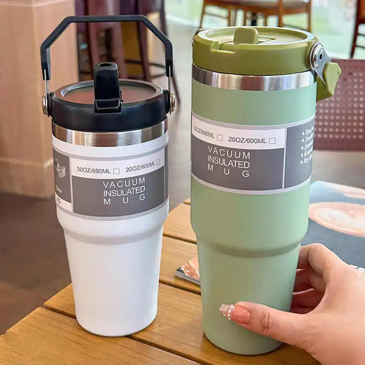 Insulated Stainless Steel Tumbler with Straw - 20oz & 30oz Travel Mug