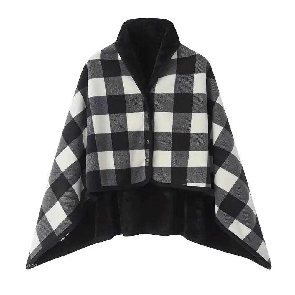 Wearable Shawl Blanket - Thick Tartan Wrap Throw for Home, Office and Sofa