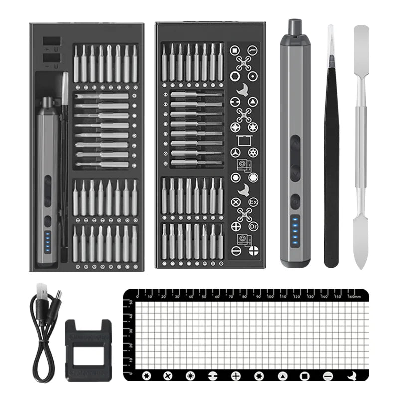 68-in-1 Precision Electric Screwdriver Set - Cordless Kit with LED Fill Light