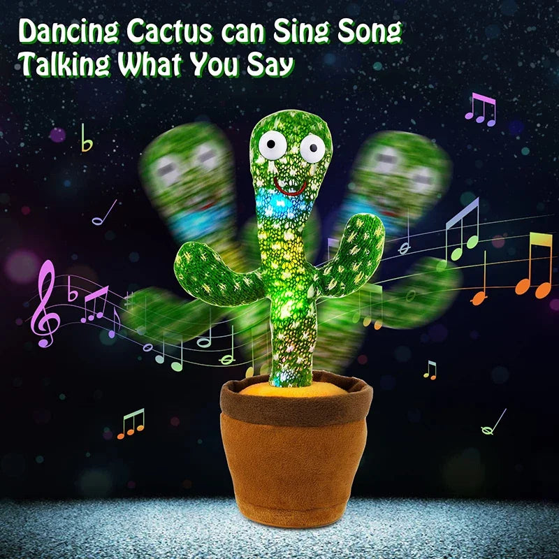 Dancing Cactus Plush Toy - 35cm USB Singing and Repeating Toy for Kids