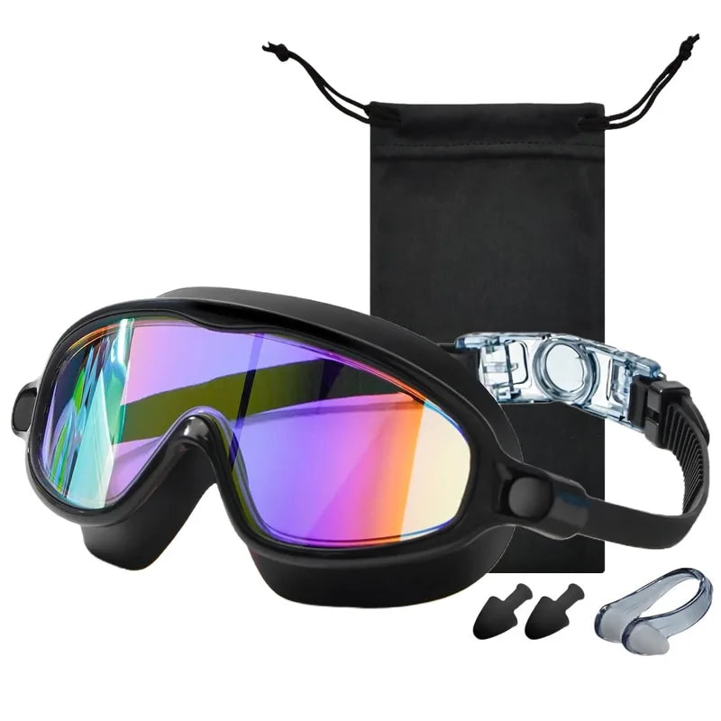 Kids' Swim Goggles - Wide View Large Frame with Soft Silicone, Ages 3-15