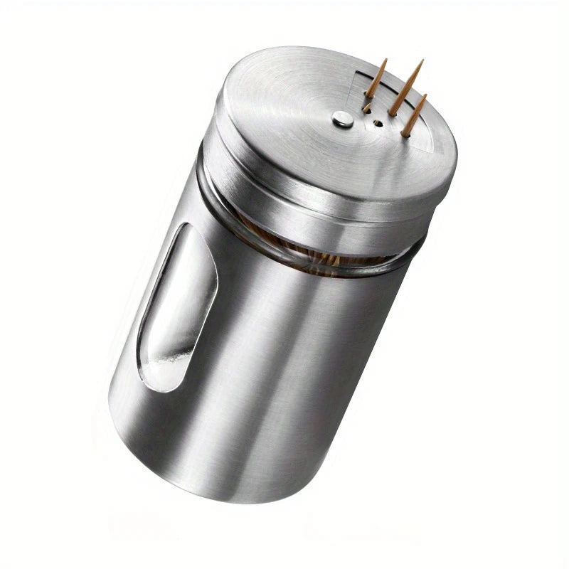 Stainless Steel & Glass Seasoning Shaker - BBQ Spice, Salt & Pepper Jar
