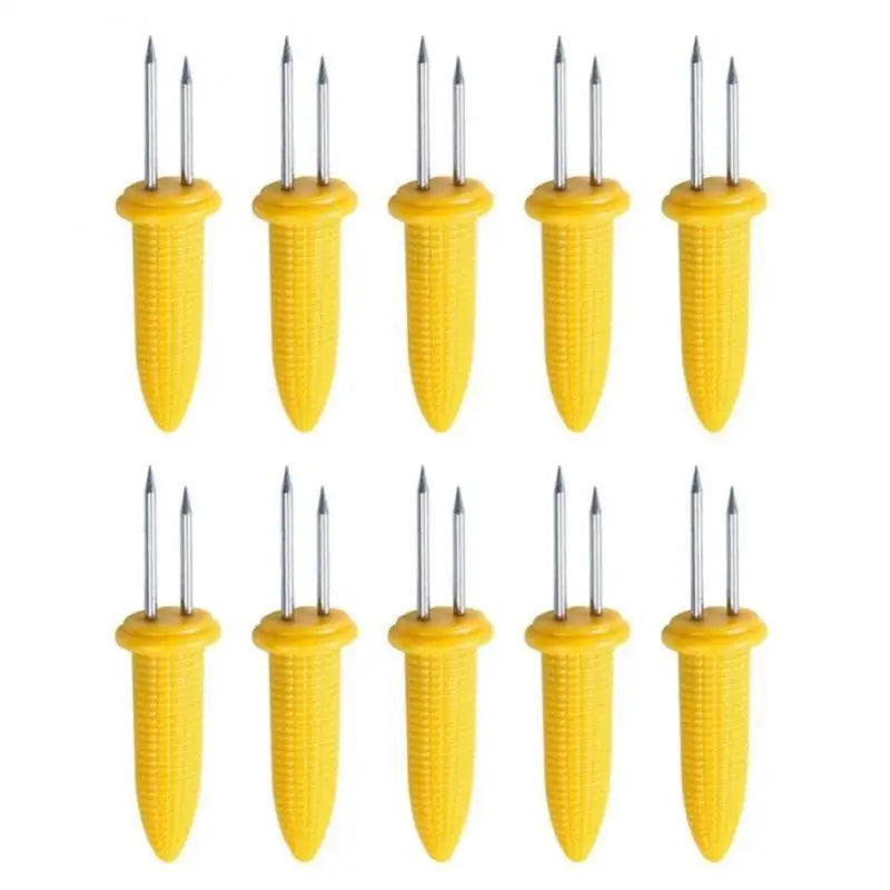 Corn on the Cob Holders - 10pc Stainless Steel Anti-Scald BBQ Corn Forks