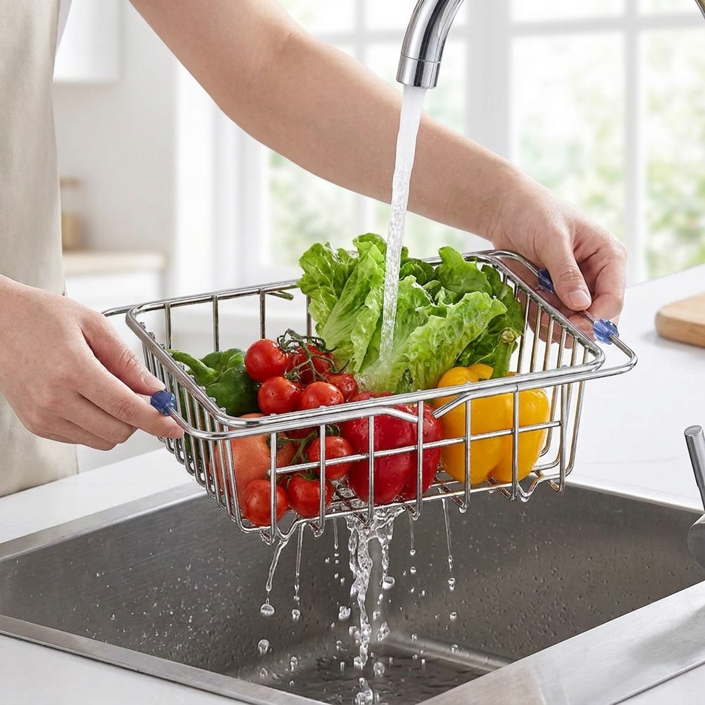 Medium sink drying rack in use
