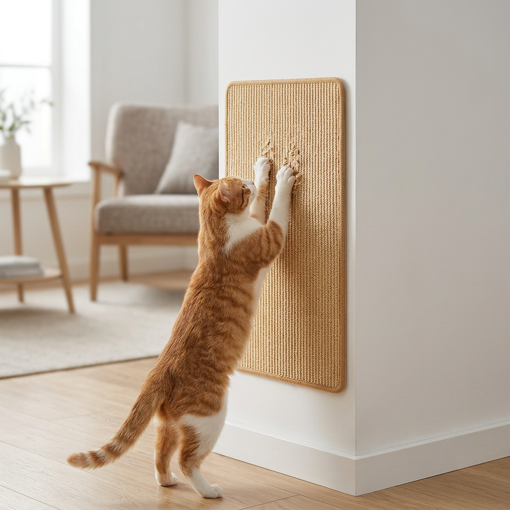 Cat scratching sisal wall panel