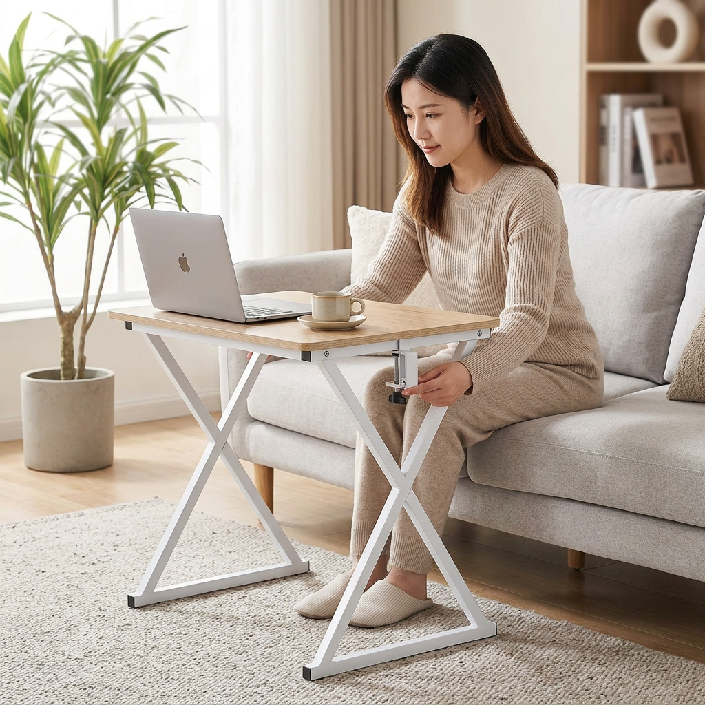 Foldable desk white lifestyle