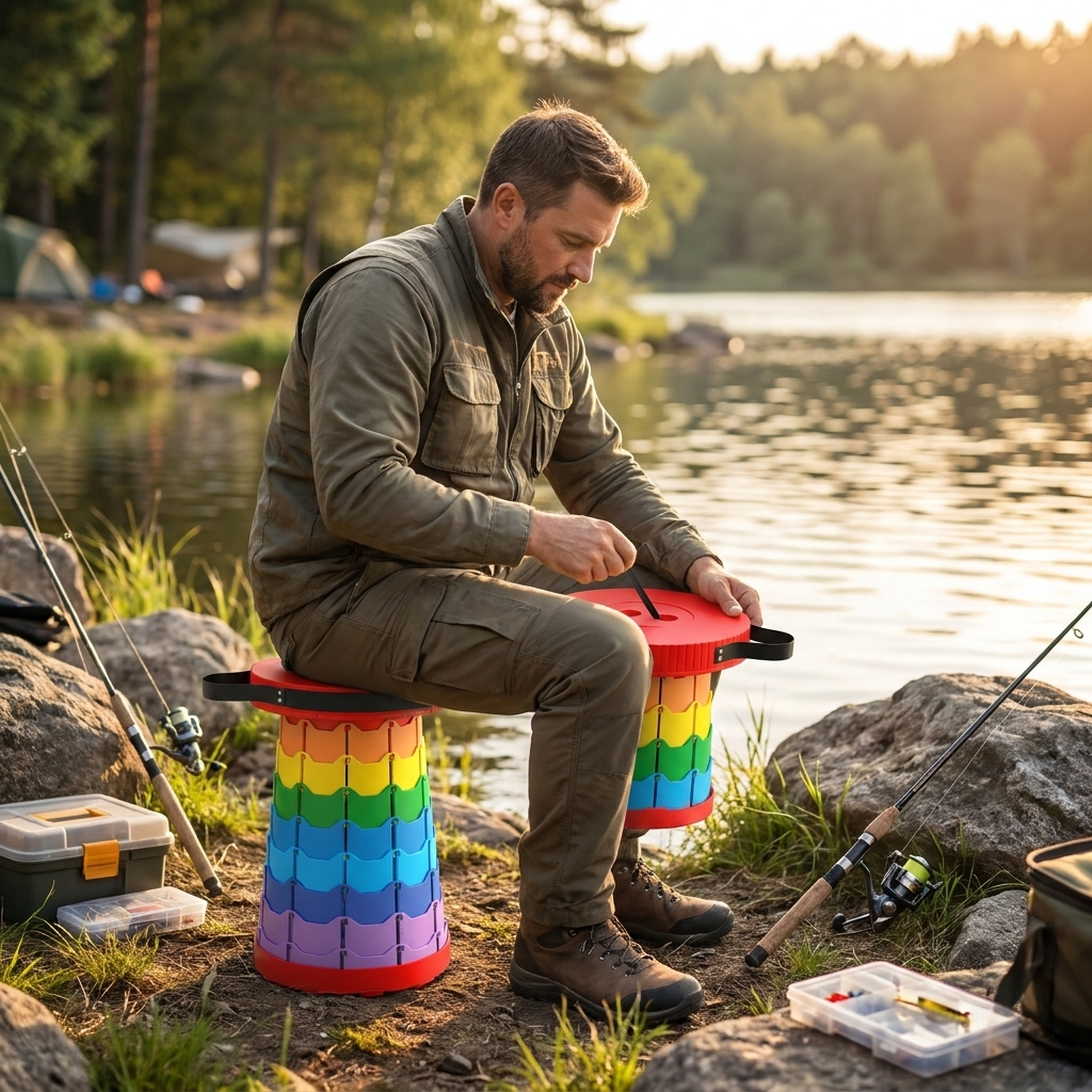 Folding stool style 1 lifestyle