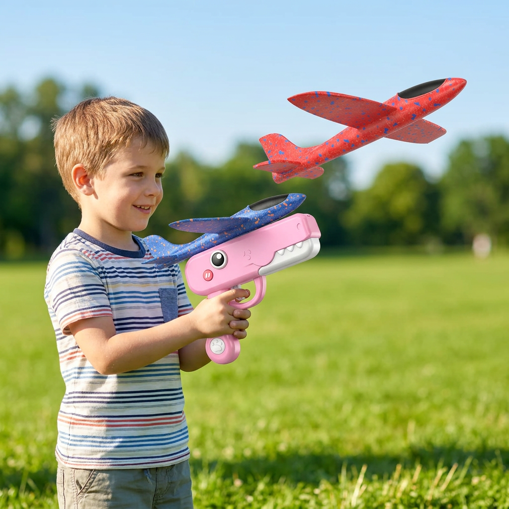 Pink catapult plane lifestyle