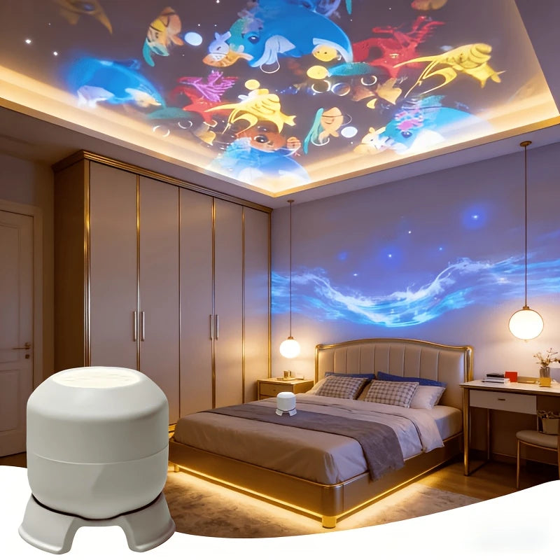 LED Starry Ocean Projector Light - USB Night Light for Bedrooms
