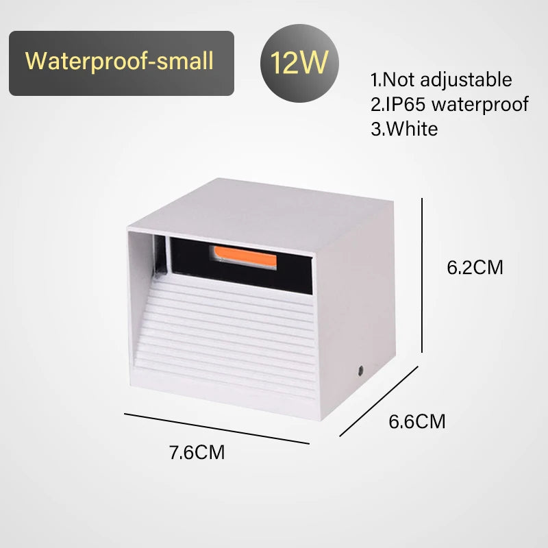 LED Wall Lamp - IP65 Waterproof Indoor Outdoor Light with Sensor Option