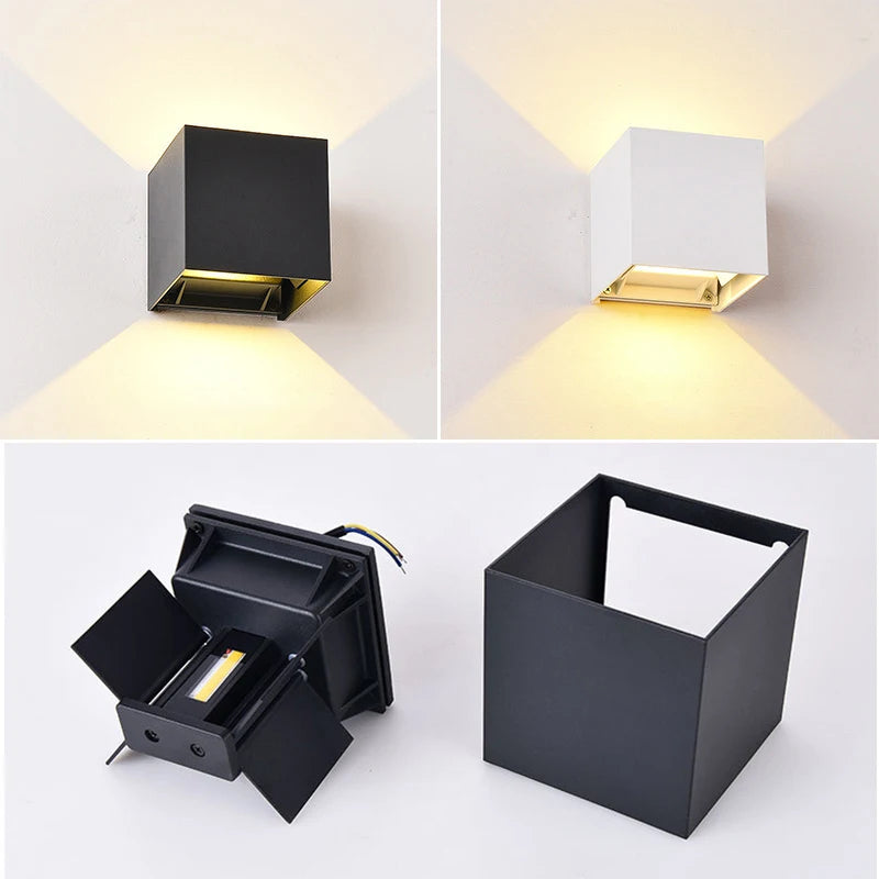LED Wall Lamp - IP65 Waterproof Indoor Outdoor Light with Sensor Option