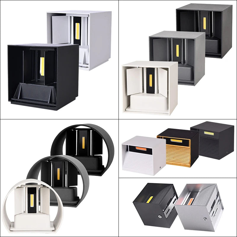 LED Wall Lamp - IP65 Waterproof Indoor Outdoor Light with Sensor Option