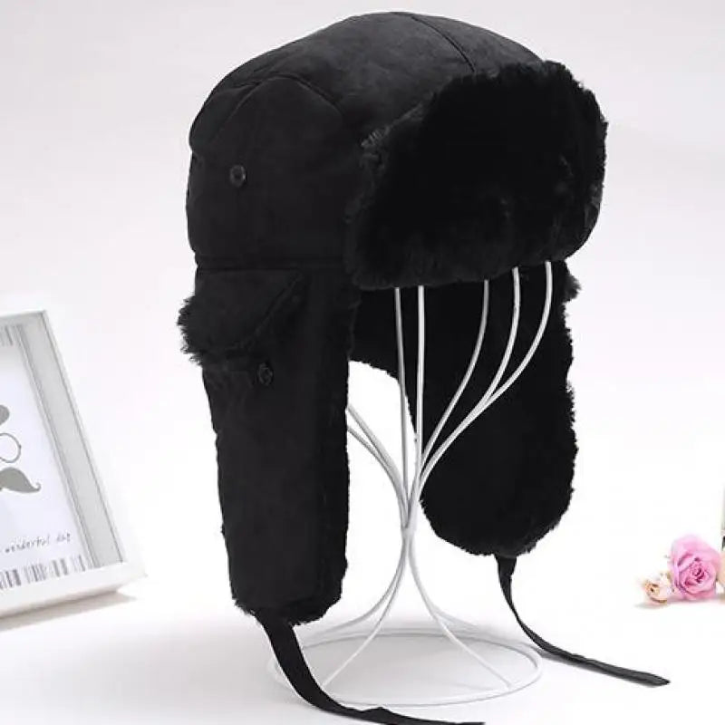 Bomber Hat - Thick Fur and Velvet Lined Winter Cap for Men and Women