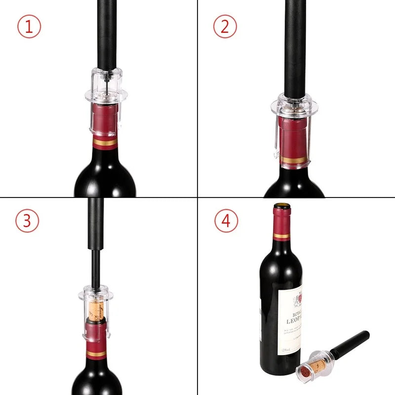 Air Pump Wine Bottle Opener - Pin Corkscrew Set with Foil Cutter