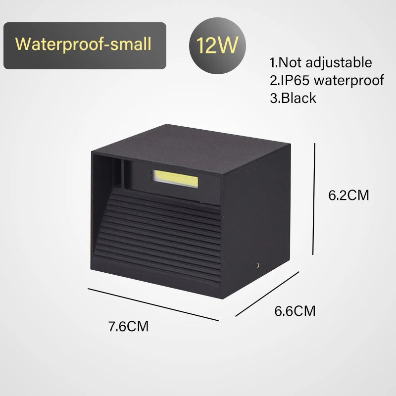LED Wall Lamp - IP65 Waterproof Indoor Outdoor Light with Sensor Option