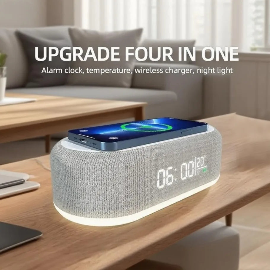 Alarm Clock Wireless Charger - Bedside Fast Charging Dock for iPhone