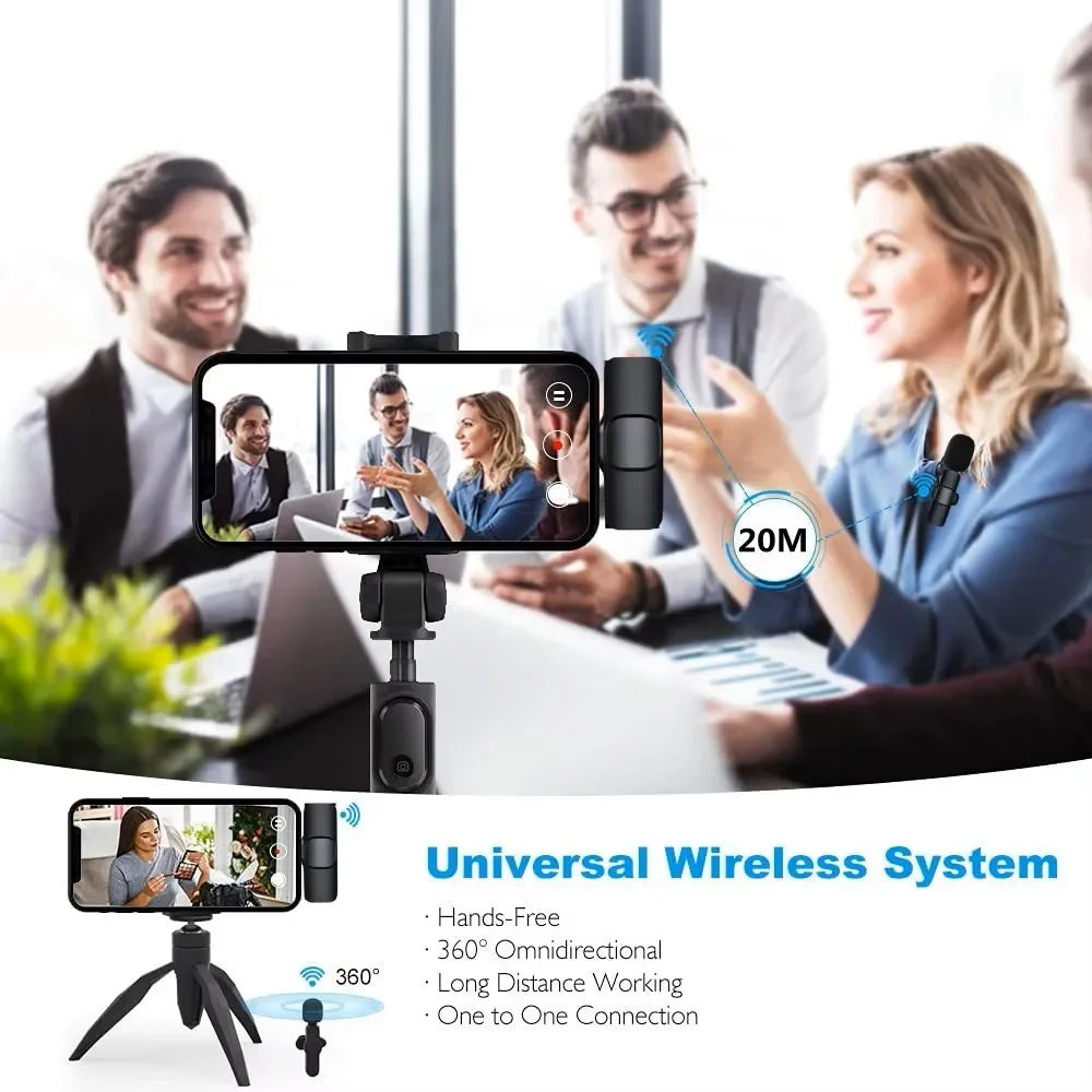 Lavalier Microphone - Mini Wireless Clip Mic for iPhone and Android