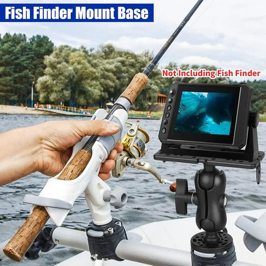 Fish finder mounting bracket shown from the side