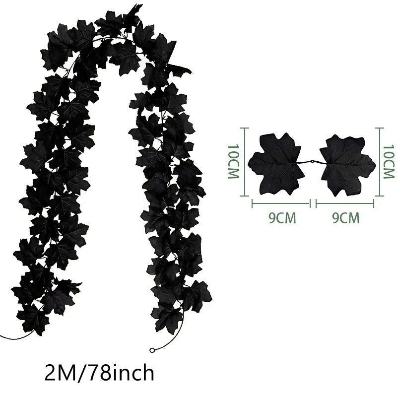 Artificial Maple Leaf Garland 200cm - Autumn Vine for Doors and Mantels