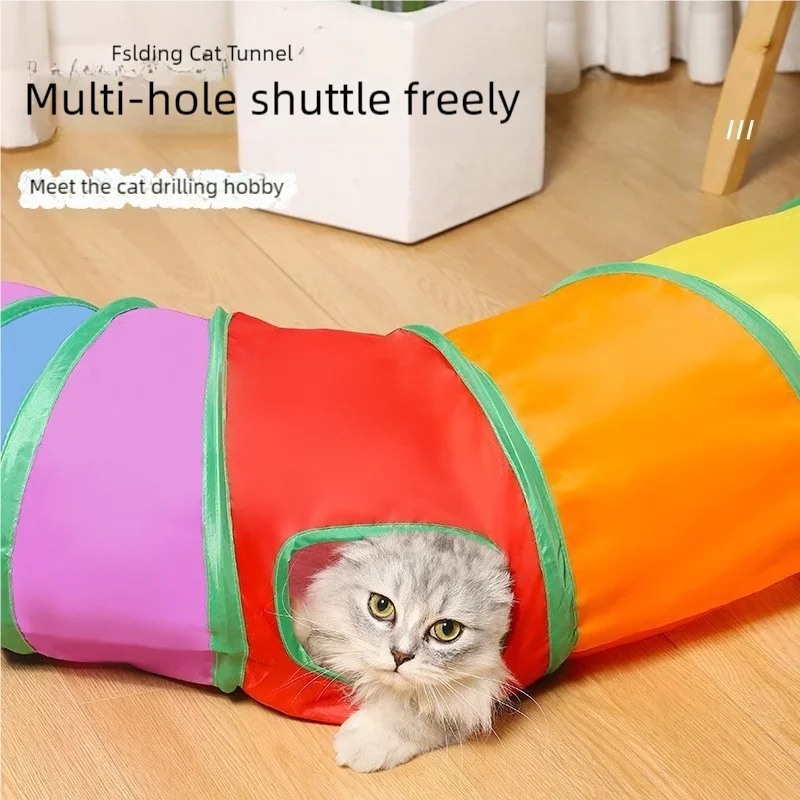 Foldable Cat Tunnel - Collapsible Pop-Up Play Tube for Kittens, Cats and Small Pets