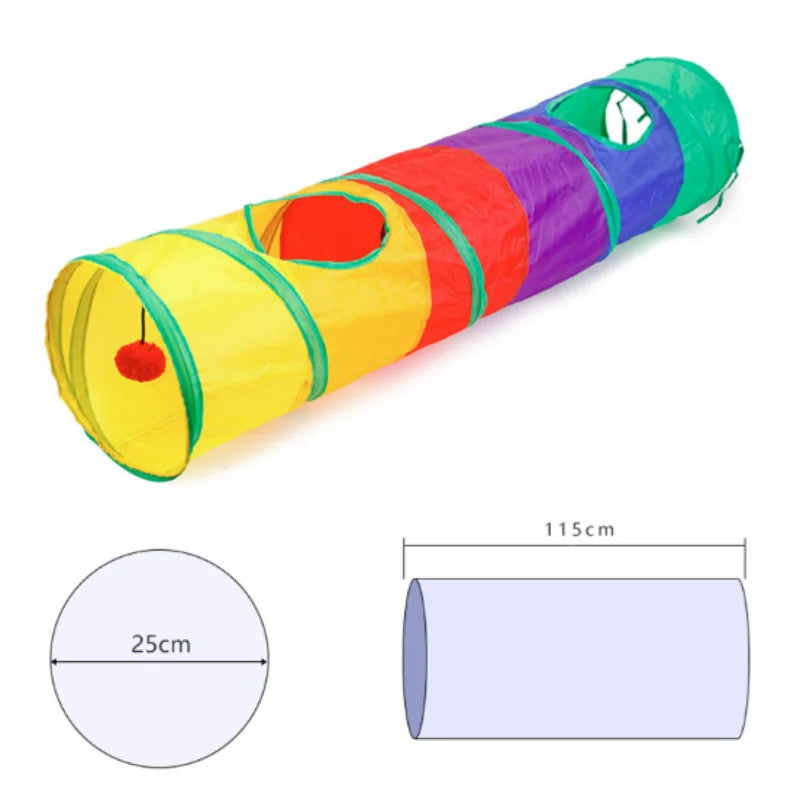 Foldable Cat Tunnel - Collapsible Pop-Up Play Tube for Kittens, Cats and Small Pets