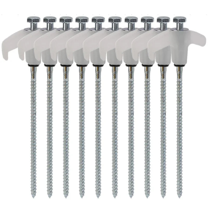 Screw Tent Pegs - Hexagonal Spiral Ground Stakes for Camping, Awnings and Decking, 5 and 10 Packs