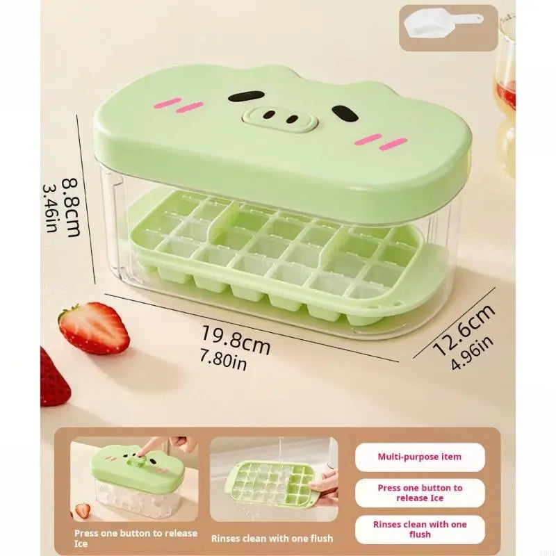 Clicking Ice Cube Tray - Easy Release Square Ice Maker for Cocktails