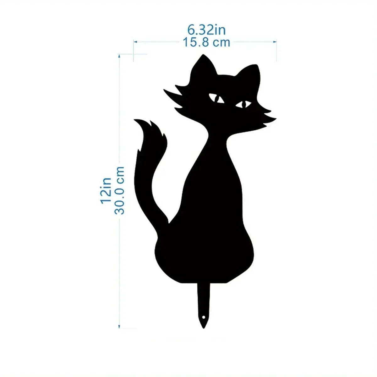 Cat Garden Stakes - Metal Silhouette Lawn Ornaments for Patios, Beds and Borders
