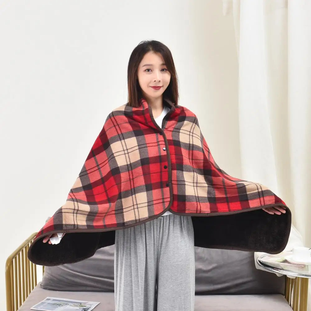 Wearable Shawl Blanket - Thick Tartan Wrap Throw for Home, Office and Sofa