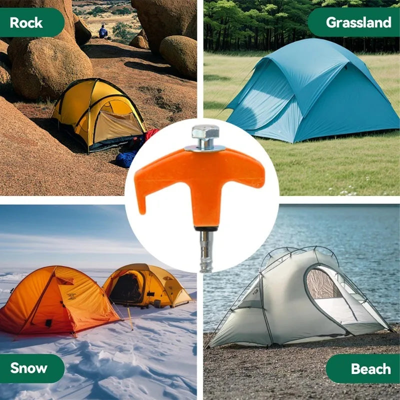 Screw Tent Pegs - Hexagonal Spiral Ground Stakes for Camping, Awnings and Decking, 5 and 10 Packs
