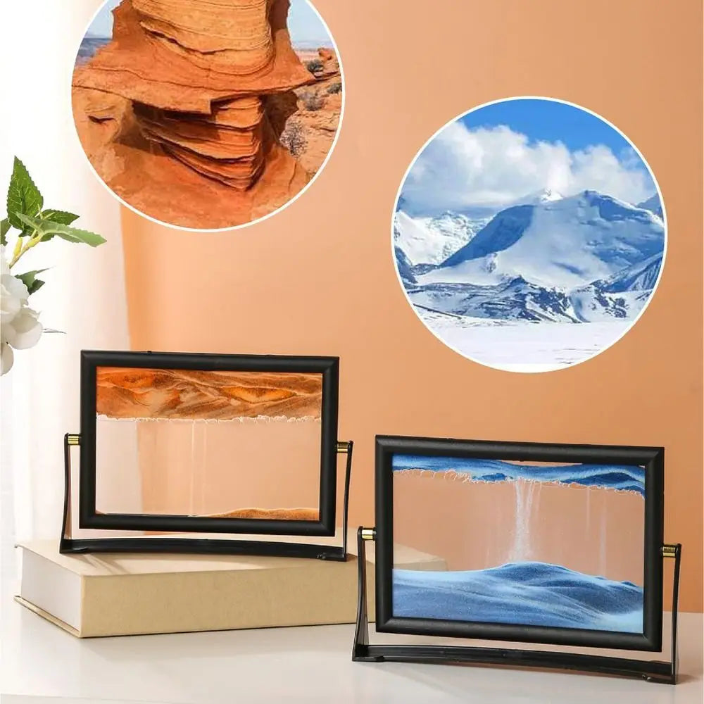 Rotatable Moving Sand Art - Glass Sand Picture in 5 and 7 Inch Sizes