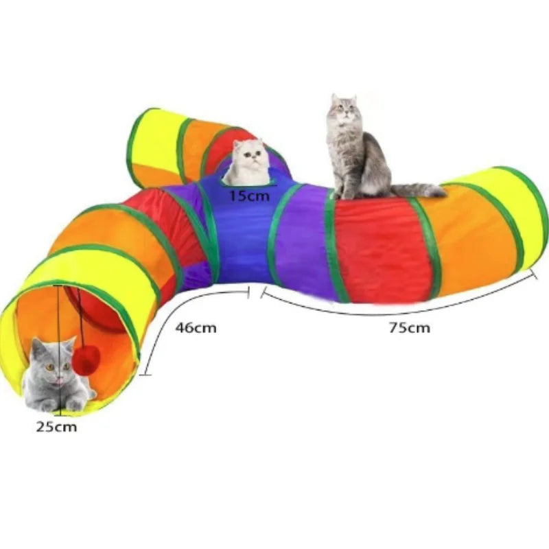 Foldable Cat Tunnel - Collapsible Pop-Up Play Tube for Kittens, Cats and Small Pets