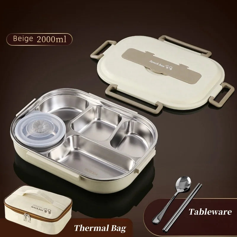 Stainless Steel Insulated Lunch Box - 1000ml, 1500ml & 2000ml Sizes