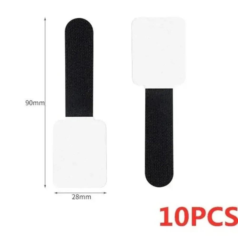 Adhesive Cable Management Straps - Reusable Nylon Cord Organiser Ties for Desks