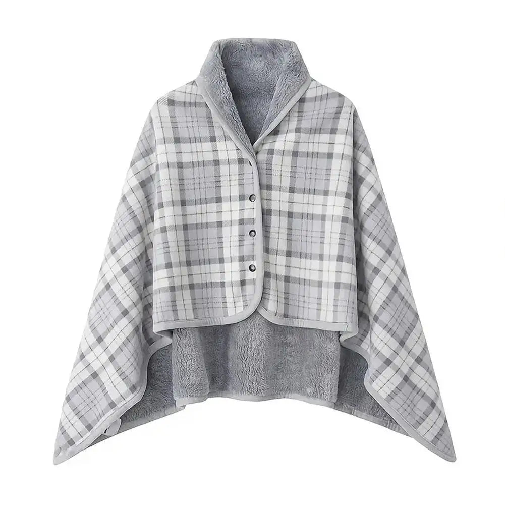 Wearable Shawl Blanket - Thick Tartan Wrap Throw for Home, Office and Sofa