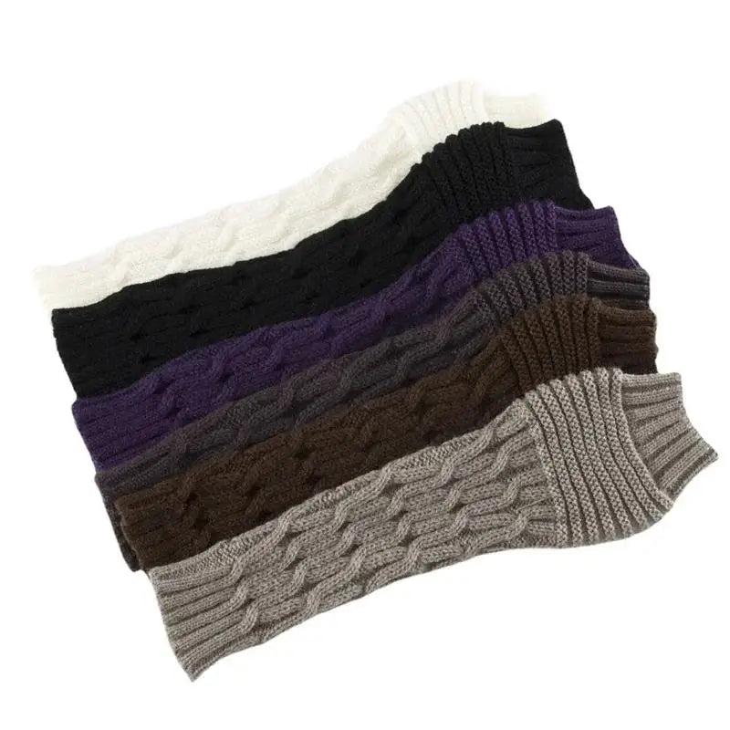 Women's Fingerless Knit Gloves - One-Size Casual Knit Gloves in 4 Colours
