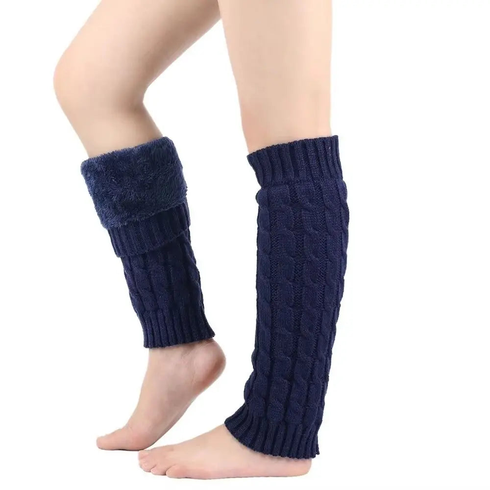 Twist Knit Leg Warmers - Cosy Elastic Boot Socks in 6 Colours