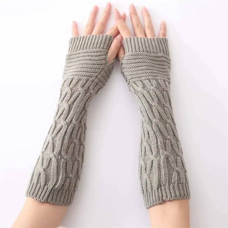Women's Fingerless Knit Gloves - One-Size Casual Knit Gloves in 4 Colours