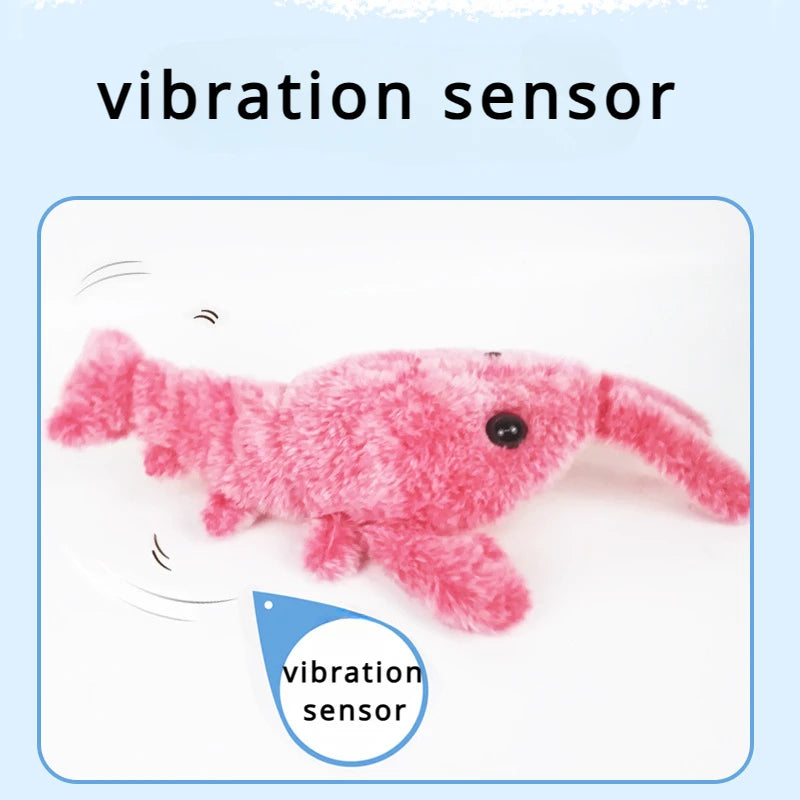 Electric Cat Toy - USB Rechargeable Jumping Shrimp Plush Toy for Indoor Cats