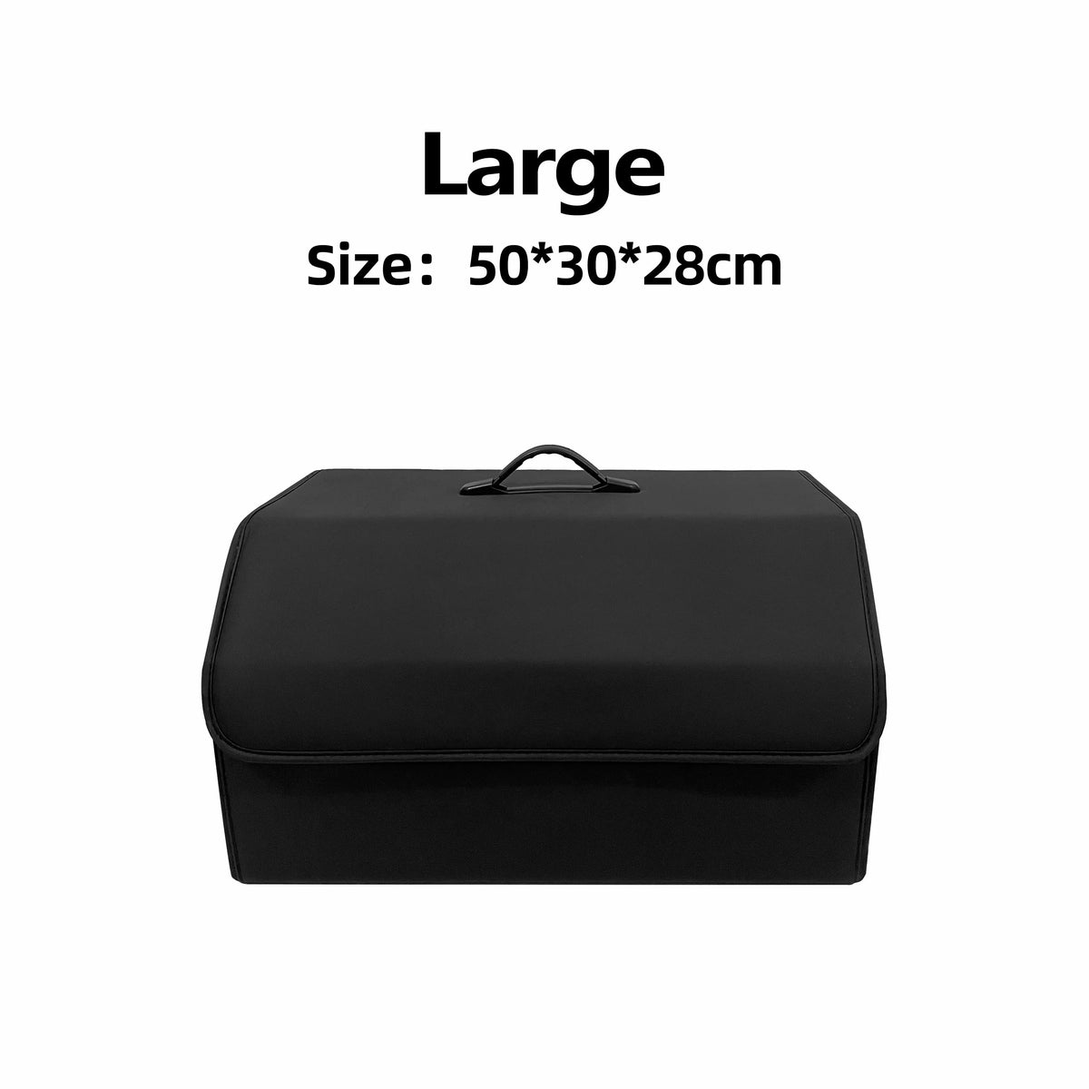Collapsible Car Boot Organiser - PU Leather Trunk Storage Box with Removable Lid