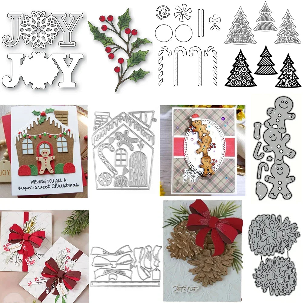 Metal Cutting Dies - Pinecone, Christmas Tree and Gingerbread Craft Shapes