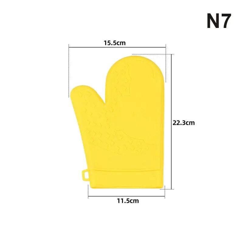 Silicone Oven Gloves - Non-Slip Professional Mitts for Baking and Grilling