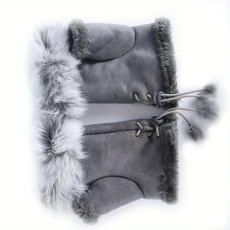 Faux Rabbit Fur Wrist Warmers - Soft Fur Hand Warmers in 9 Colours for Winter