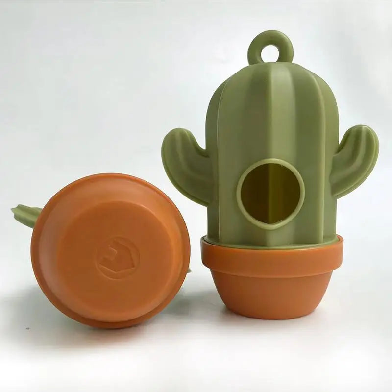 Cactus Dog Poop Bag Dispenser - Clip-On Waste Bag Holder for Walks and Hiking