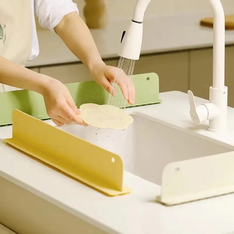 Silicone Sink - Flexible Waterproof Washing Up Basin in Green, Beige or Yellow