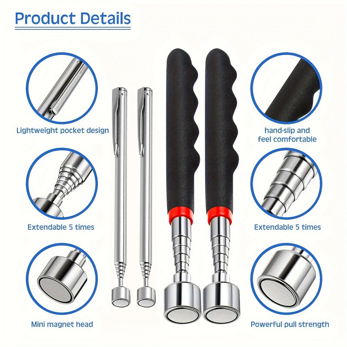 Telescoping Magnetic Pickup Tool - Extendable Pen Magnet for Dropped Screws
